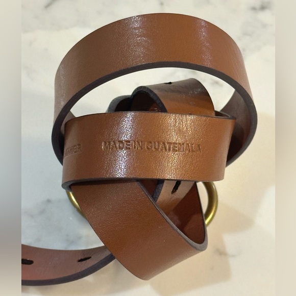 XS Banana Republic Brown Leather Belt with Gold Buckle - Picture 8 of 13